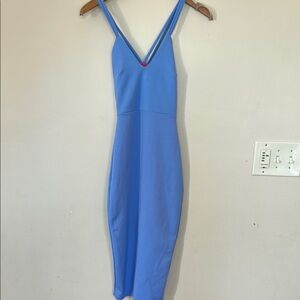 Boohoo Fitted Blue Dress